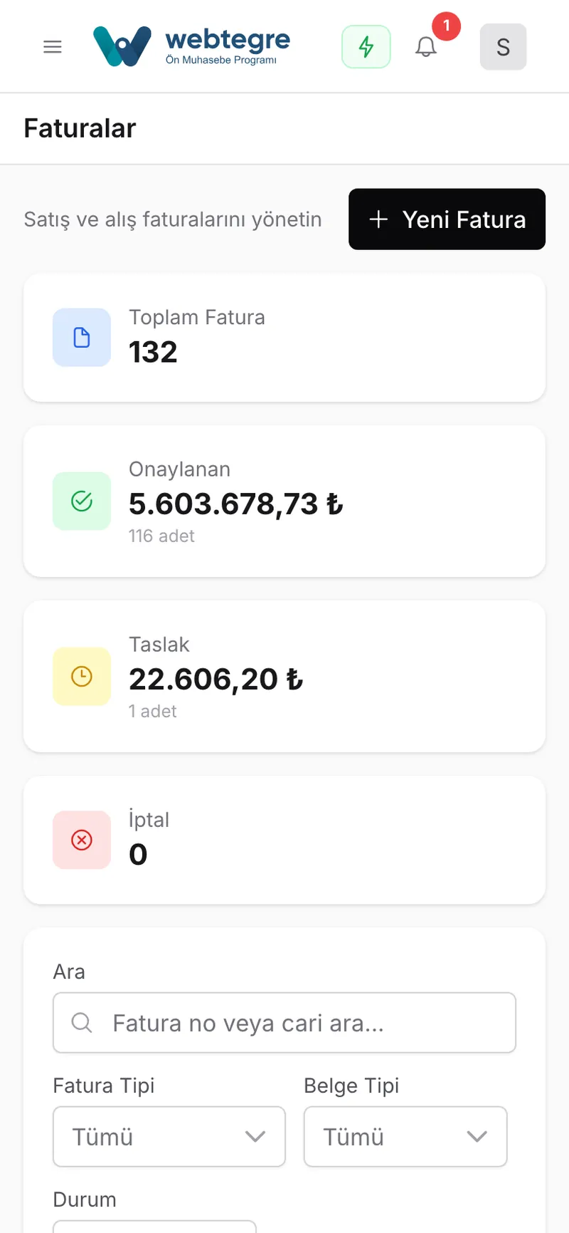 Yazdırma, PDF ve e-posta ekranı