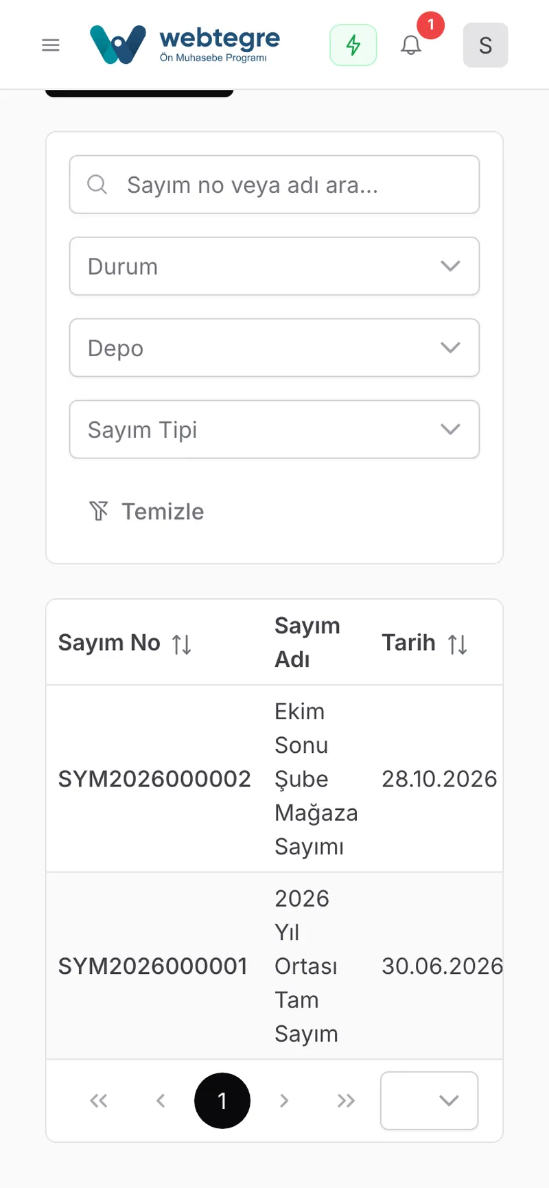 Sayımı girin, farkı program bulsun ekranı
